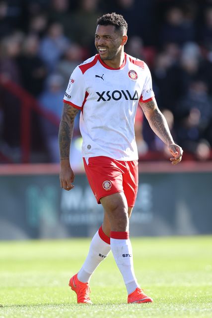 Josh Magennis of Stevenage during the Sky Bet League One match Stevenage vs Wigan Athletic at Lamex Stadium, Stevenage, United Kingdom on 10 October 2026

(Photo by Harvey Murphy/News Images)