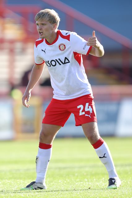 Matt Smith of Stevenage during the Sky Bet League One match Stevenage vs Wigan Athletic at Lamex Stadium, Stevenage, United Kingdom on 10 October 2026

(Photo by Harvey Murphy/News Images)