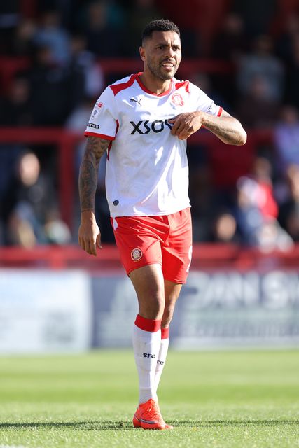 Josh Magennis of Stevenage during the Sky Bet League One match Stevenage vs Wigan Athletic at Lamex Stadium, Stevenage, United Kingdom on 10 October 2026

(Photo by Harvey Murphy/News Images)