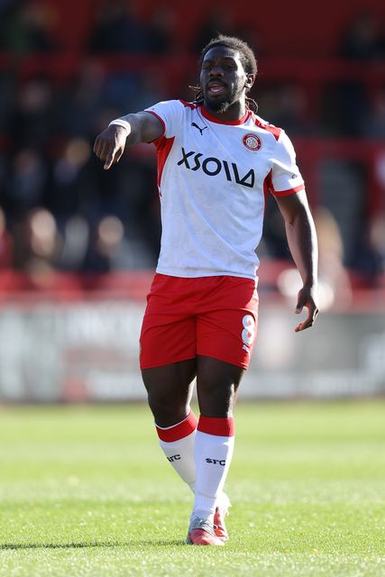 Daniel Phillips of Stevenage during the Sky Bet League One match Stevenage vs Wigan Athletic at Lamex Stadium, Stevenage, United Kingdom on 10 October 2026

(Photo by Harvey Murphy/News Images)