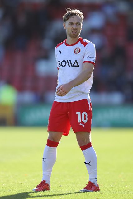 Dan Kemp of Stevenage during the Sky Bet League One match Stevenage vs Wigan Athletic at Lamex Stadium, Stevenage, United Kingdom on 10 October 2026

(Photo by Harvey Murphy/News Images)