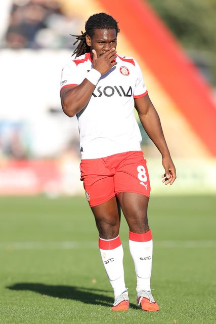 Daniel Phillips of Stevenage during the Sky Bet League One match Stevenage vs Wigan Athletic at Lamex Stadium, Stevenage, United Kingdom on 10 October 2026

(Photo by Harvey Murphy/News Images)