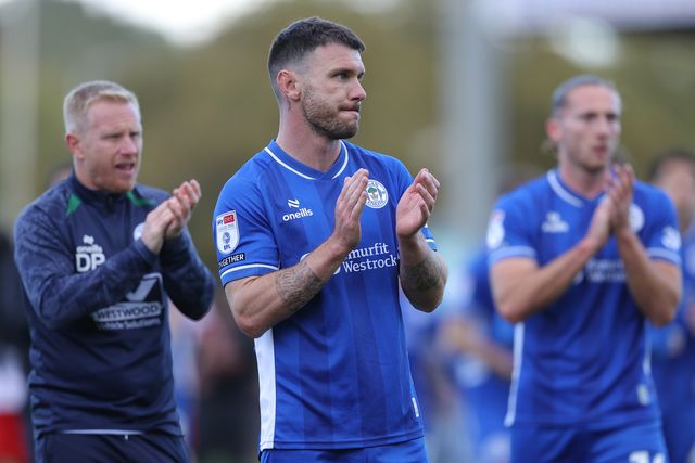 Scott Hogan of Wigan Athletic at full time during the Sky Bet League One match Stevenage vs Wigan Athletic at Lamex Stadium, Stevenage, United Kingdom on 10 October 2026

(Photo by Harvey Murphy/News Images)