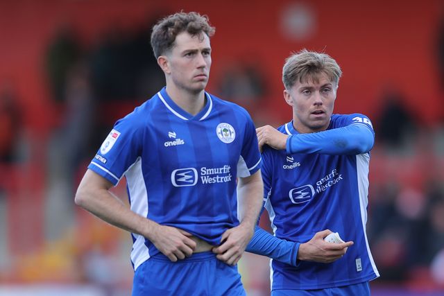 Wigan players at full time during the Sky Bet League One match Stevenage vs Wigan Athletic at Lamex Stadium, Stevenage, United Kingdom on 10 October 2026

(Photo by Harvey Murphy/News Images)