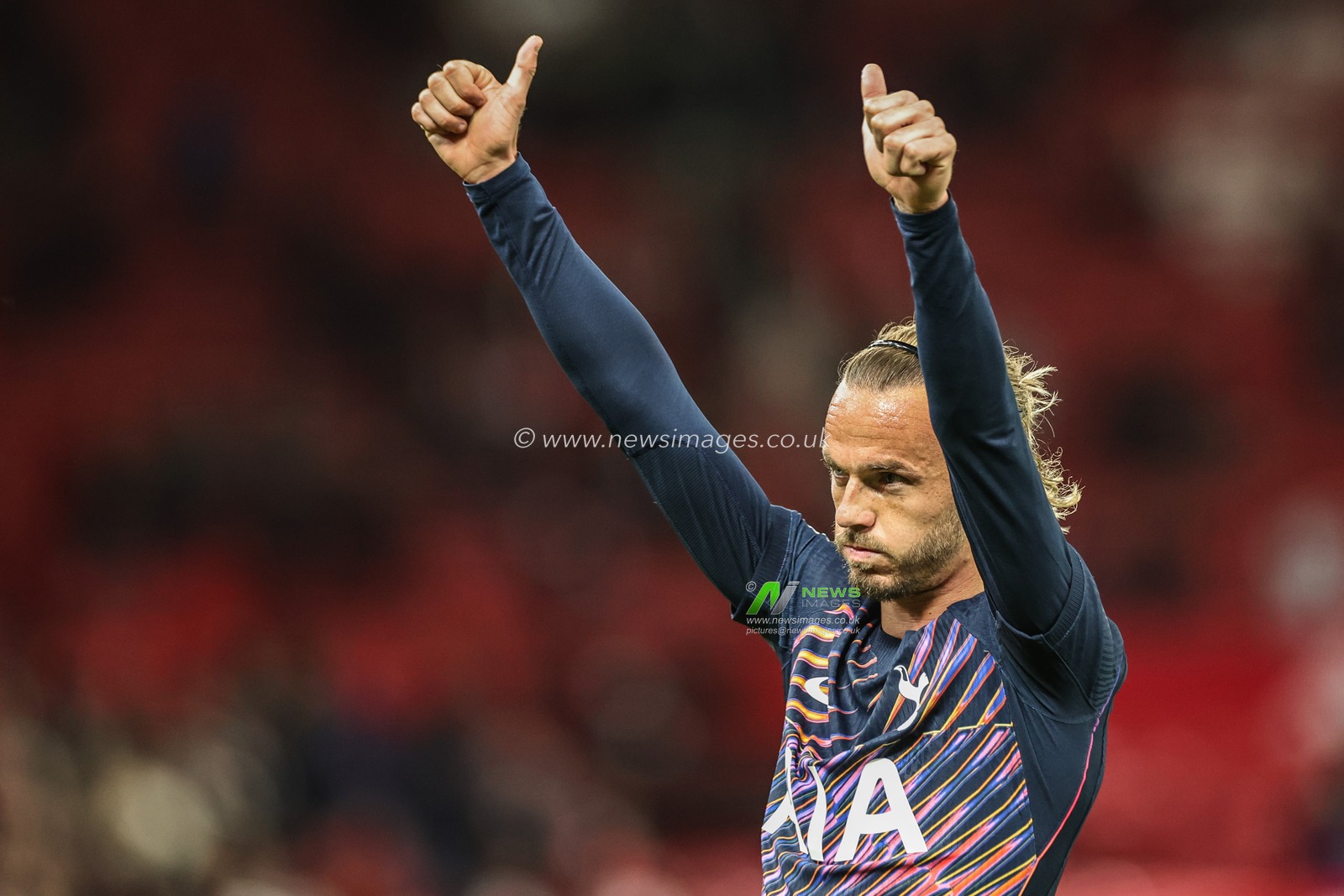 James Maddison of Tottenham Hotspur reacts after the game during the Premier League match Manchester United vs Tottenham Hotspur at Old Trafford, Manchester, United Kingdom on 10 October 2026

(Photo by Mark Cosgrove/News Images)