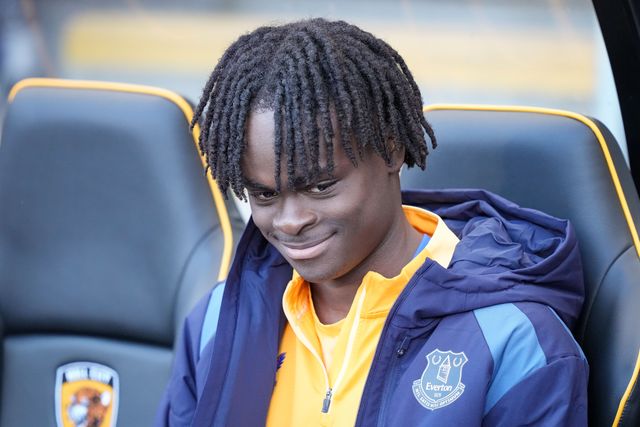 Tyrique George of Everton on the substitutes bench during the Premier League match Hull City vs Everton at MKM Stadium, Hull, United Kingdom on 11 October 2026

(Photo by Maynard Manyowa/News Images)