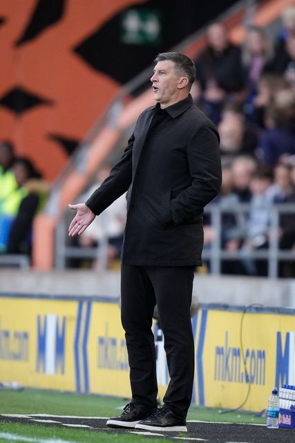 Sergej Jakirovi manager of Hull City gives his team instructions  during the Premier League match Hull City vs Everton at MKM Stadium, Hull, United Kingdom on 11 October 2026

(Photo by Maynard Manyowa/News Images)