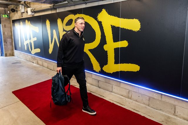 Sam Burgess manager of Warrington arrives during the Betfred Super League Round 3 match Warrington Wolves vs Wakefield Trinity at The Halliwell Jones Stadium, Warrington, United Kingdom on 28 February 2026

(Photo by Alfie Cosgrove/News Images)