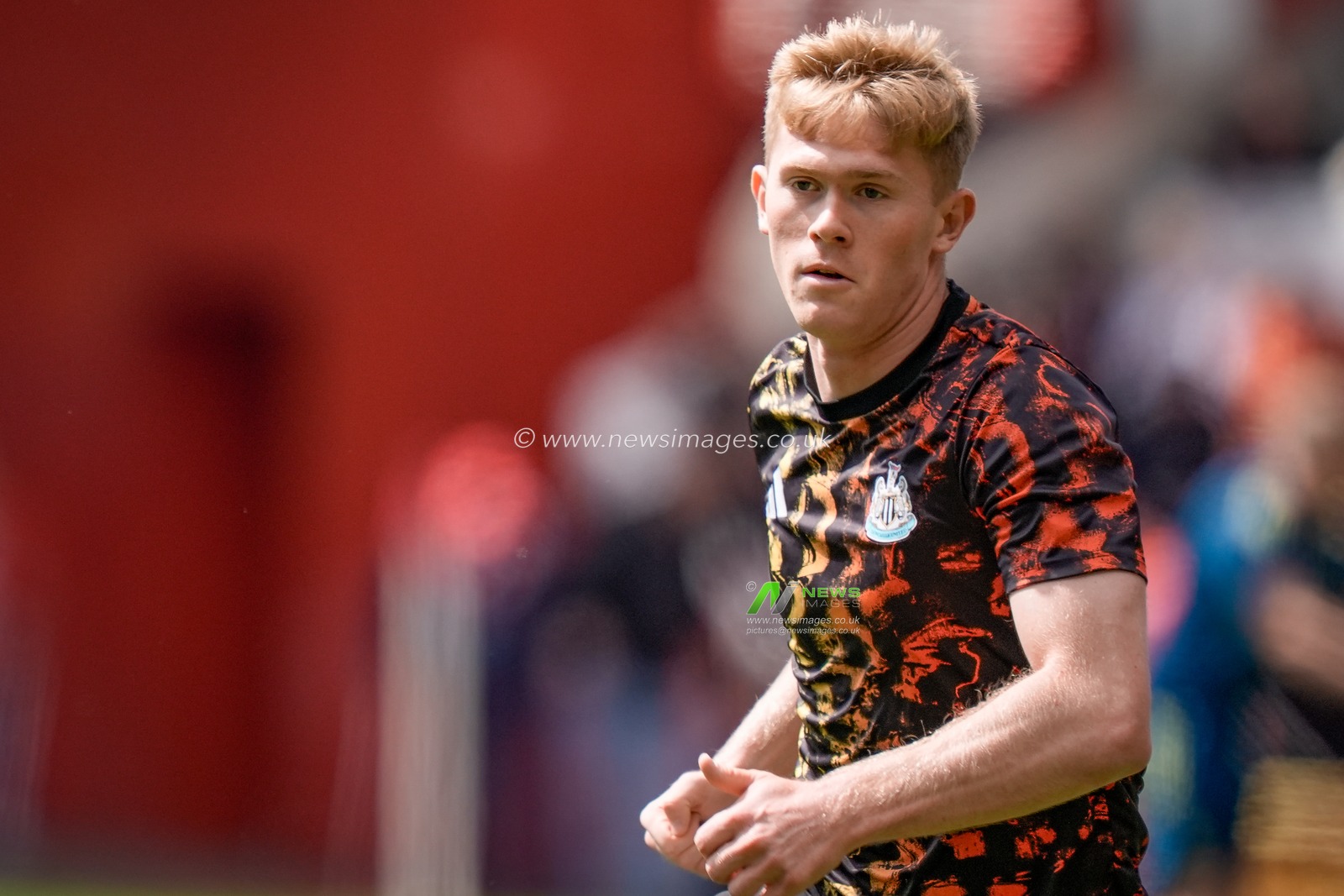 Lewis Hall of Newcastle United in the pregame warmup session  during the Premier League match Nottingham Forest vs Newcastle Untied at City Ground, Nottingham, United Kingdom on 10 May 2026

(Photo by Maynard Manyowa/News Images)