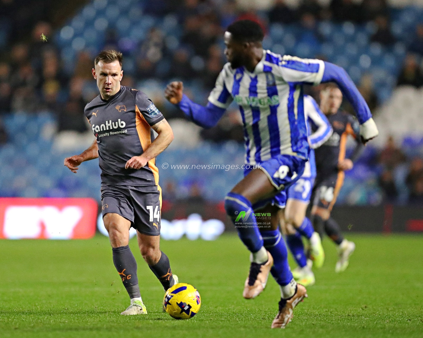 Andreas Weimann of Derby County during the Sky Bet Championship match Sheffield Wednesday vs Derby County at Hillsborough, Sheffield, United Kingdom, 15th December 2025(Photo by Sam Eaden/News Images)*** GER AUT SUI OUT ***