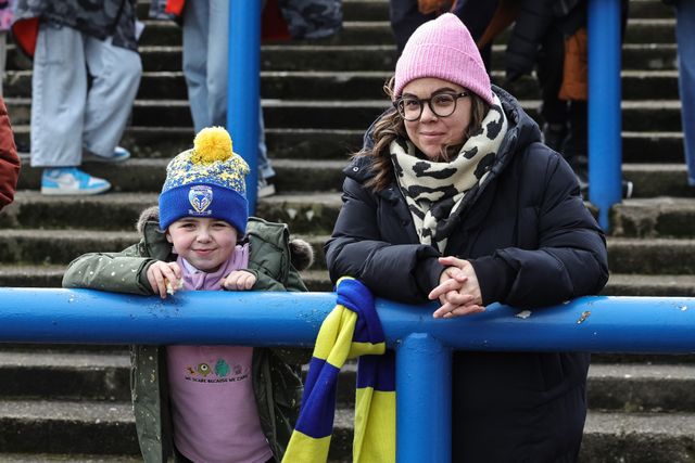 The traveling Warrington fans ahead of kickoff during the Betfred Super League round 6 match Leeds Rhinos vs Warrington Wolves at AMT Headingley Stadium, Leeds, United Kingdom on 29 March 2026

(Photo by Mark Cosgrove/News Images)