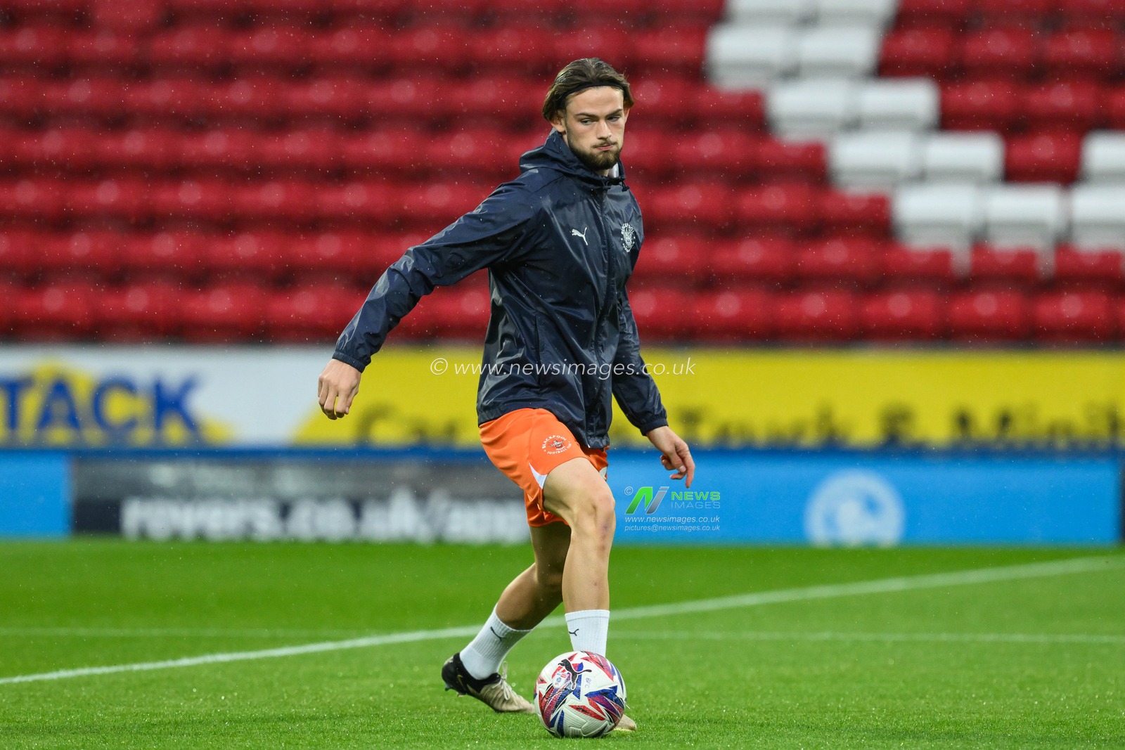 Dan Sassi of Blackpool during the pre-game warmup ahead of the Carabao Cup match Blackburn Rovers vs Blackpool at Ewood Park, Blackburn, United Kingdom, 27th August 2024

(Photo by Craig Thomas/News Images)