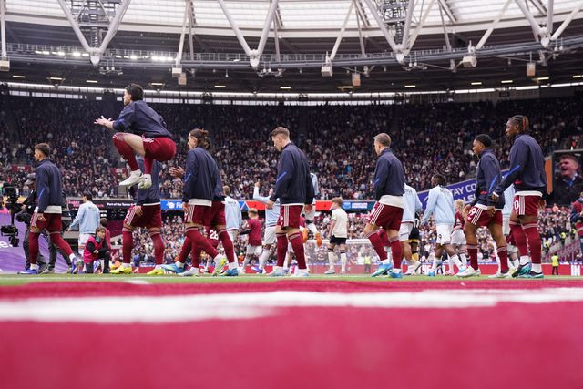 Arsenal players ahead of kick off during the Premier League match West Ham United vs Arsenal at London Stadium, London, United Kingdom on 10 May 2026

(Photo by Harvey Murphy/News Images)