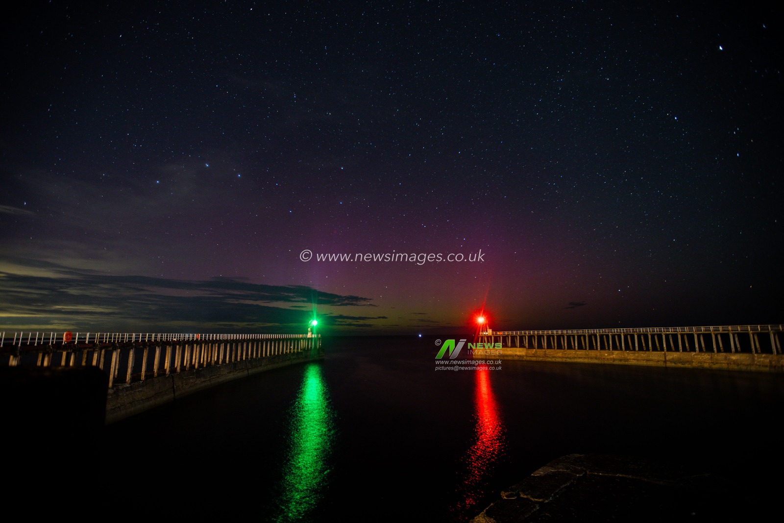 Northern Lights also known as Aurora Borealis shines over Whitby Harbour, Whitby, United Kingdom, 2nd September 2025

(Photo by Alfie Cosgrove/News Images)