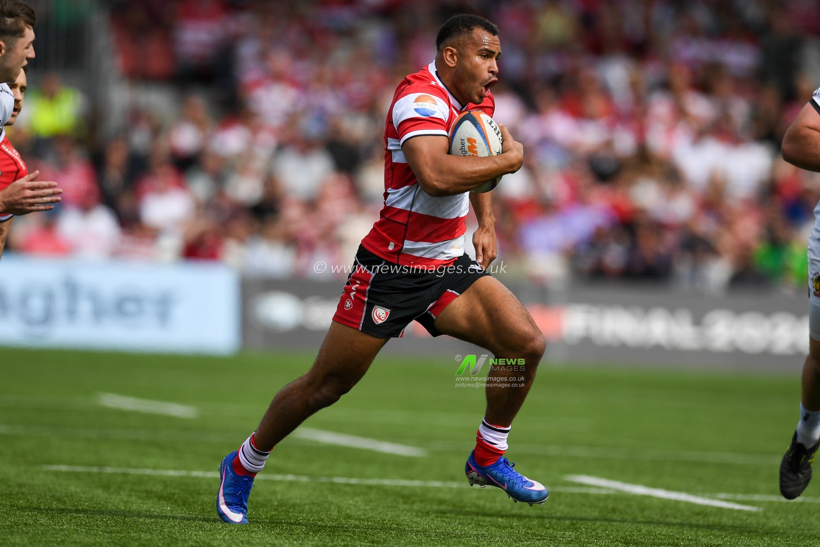 Will Joseph of Gloucester Rugby making a break during the Gallagher Premiership match Gloucester vs Exeter at Kingsholm Stadium, Gloucester, United Kingdom on 26 April 2026

(Photo by Alex Williamson/News Images)