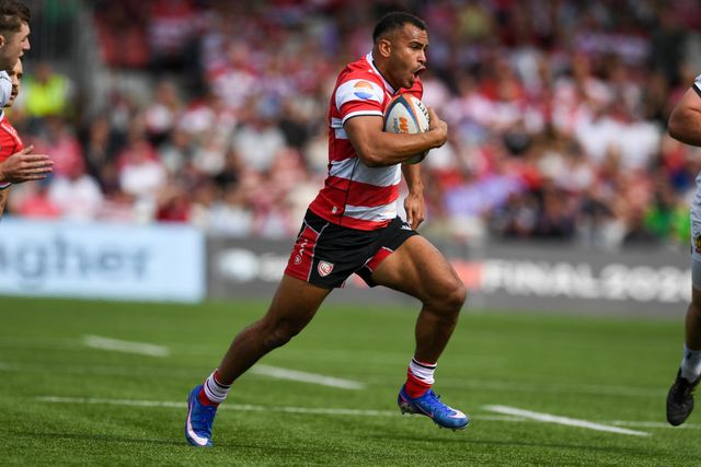Will Joseph of Gloucester Rugby making a break during the Gallagher Premiership match Gloucester vs Exeter at Kingsholm Stadium, Gloucester, United Kingdom on 26 April 2026

(Photo by Alex Williamson/News Images)