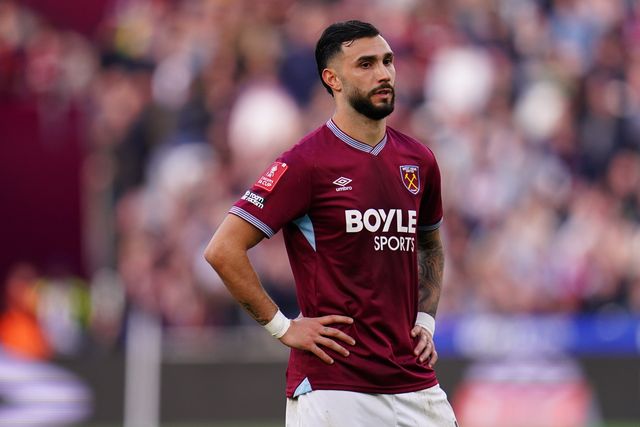 Valentin Castellanos of West Ham United during the Emirates FA Cup Quarter-Final match West Ham United vs Leeds United at London Stadium, London, United Kingdom on 04 April 2026

(Photo by Harvey Murphy/News Images)