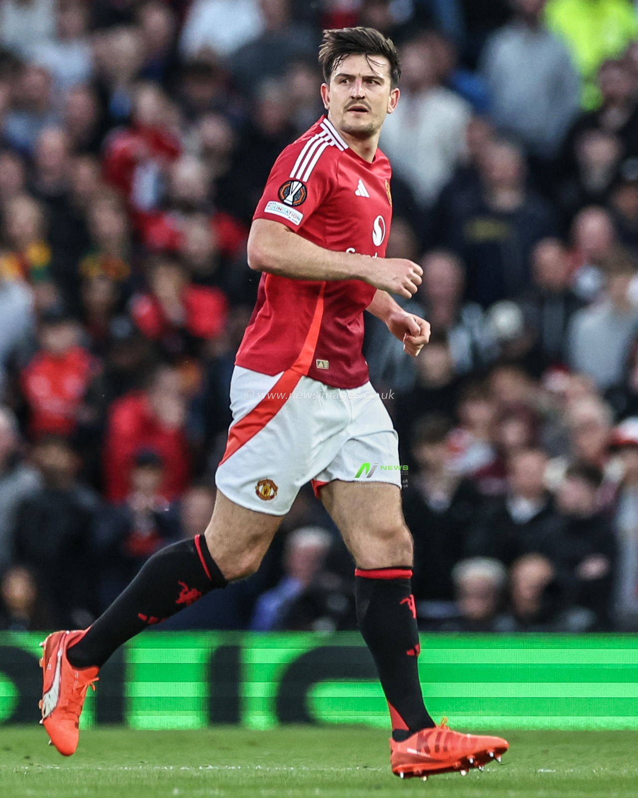 Harry Maguire of Manchester United during the UEFA Europa League Semi-final match Manchester United vs Athletic Bilbao at Old Trafford, Manchester, United Kingdom, 8th May 2025

(Photo by Mark Cosgrove/News Images)