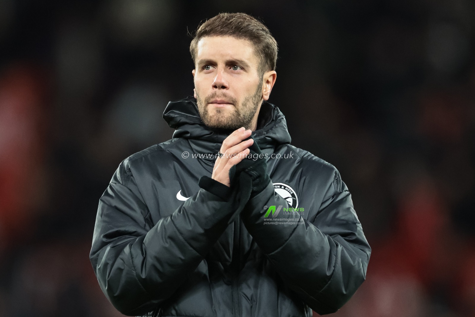 Fabian Hurzeler manager of Brighton & Hove Albion applauds the fans after the final whistle during the Premier League match Manchester United vs Brighton and Hove Albion at Old Trafford, Manchester, United Kingdom, 25th October 2025

(Photo by Mark Cosgrove/News Images)