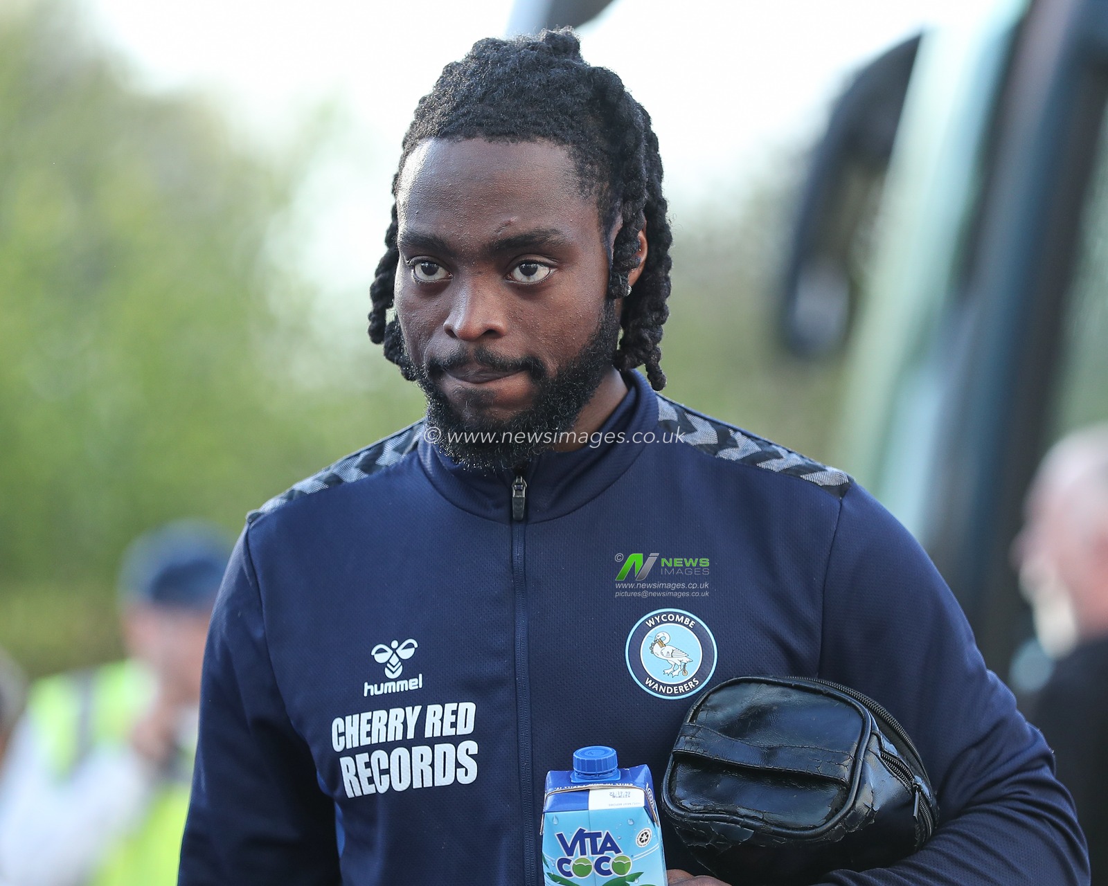Fred Onyedinma of Wycombe Wanderers arrives at stadium ahead of the Sky Bet League 1 match Huddersfield Town vs Wycombe Wanderers at John Smith's Stadium, Huddersfield, United Kingdom, 8th April 2025

(Photo by Jorge Horsted/News Images)
