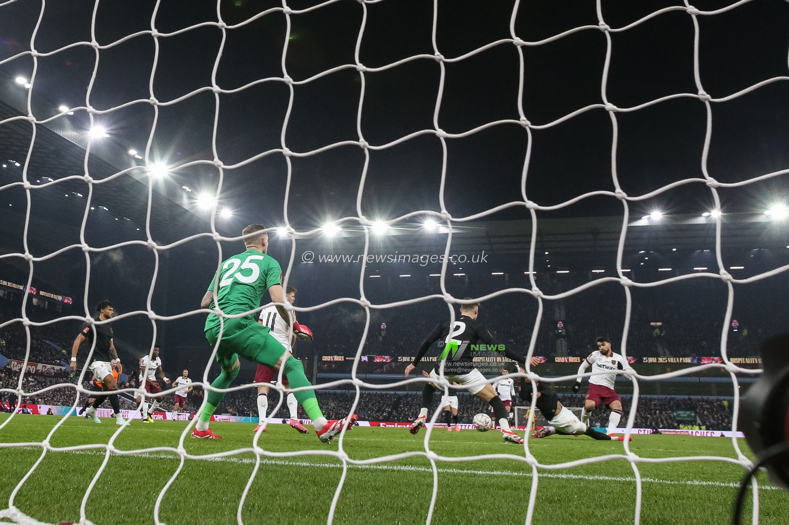 Lucas PaquetÃ¡ of West Ham United scores to make it 0-1 during the Emirates FA Cup 3rd Round match Aston Villa vs West Ham United at Villa Park, Birmingham, United Kingdom, 10th January 2025

(Photo by Gareth Evans/News Images)