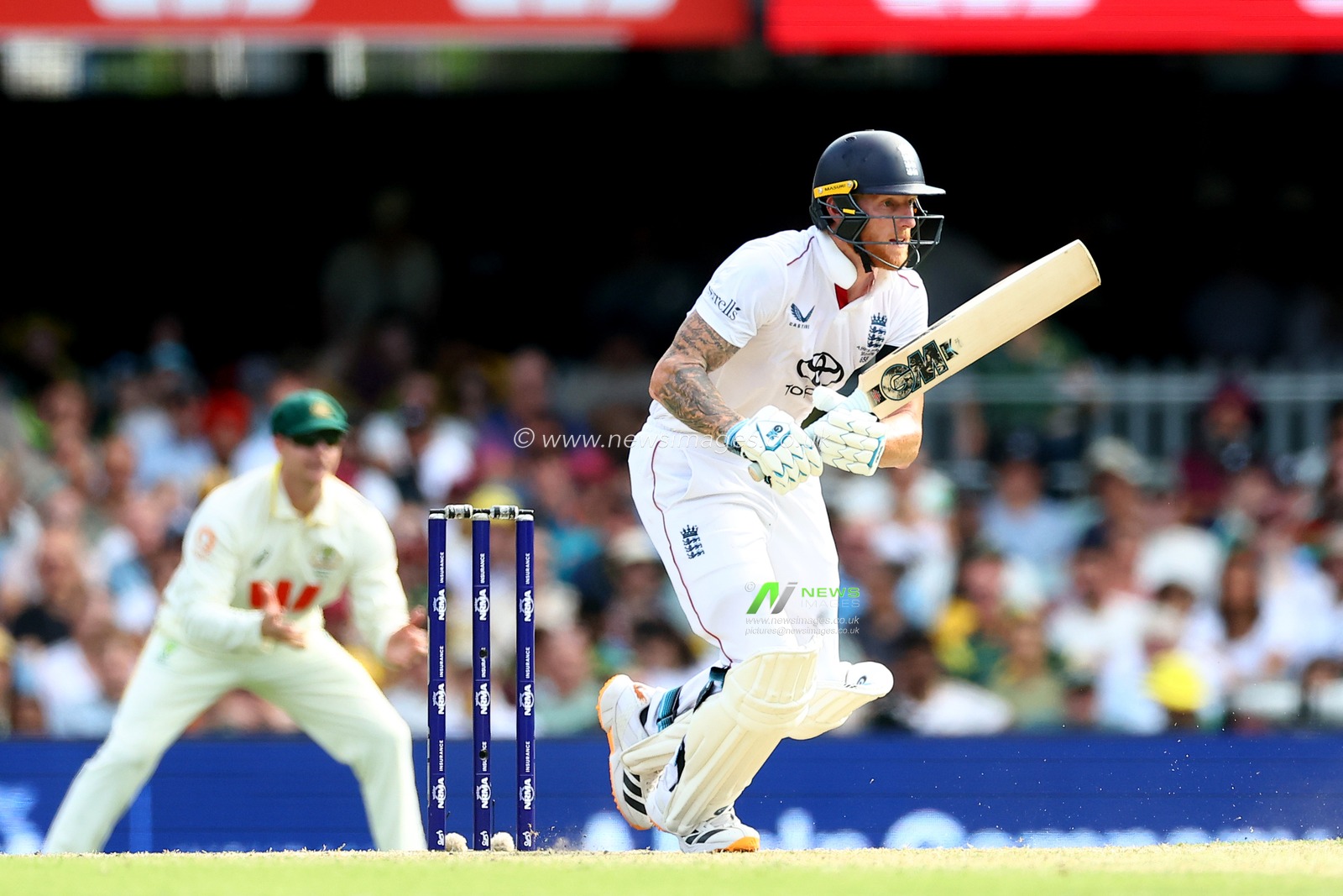 Ben Stokes of England bats during the day 4 of the Second Test in the NRMA Insurance Ashes Series Australia vs England at The Gabba, Brisbane Cricket Ground, Brisbane, Australia, 7th December 2025

(Photo by Pat Hoelscher/News Images)

*** GER AUT SUI OUT ***