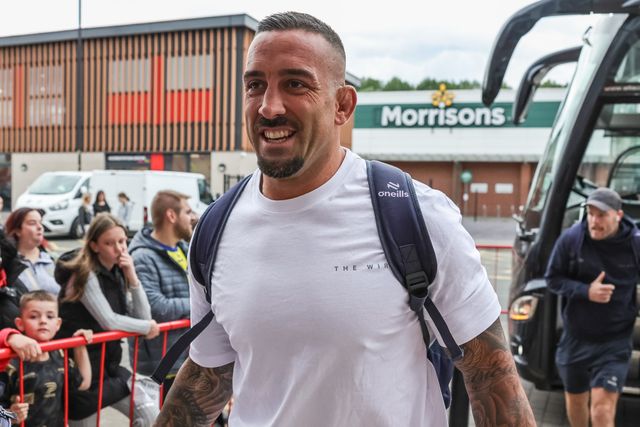 Paul Vaughan of Warrington Wolves arrives during the Betfred Super League Round 20 Leigh Leopards vs Warrington Wolves at Leigh Sports Village, Leigh, United Kingdom, 1st August 2025

(Photo by Mark Cosgrove/News Images)