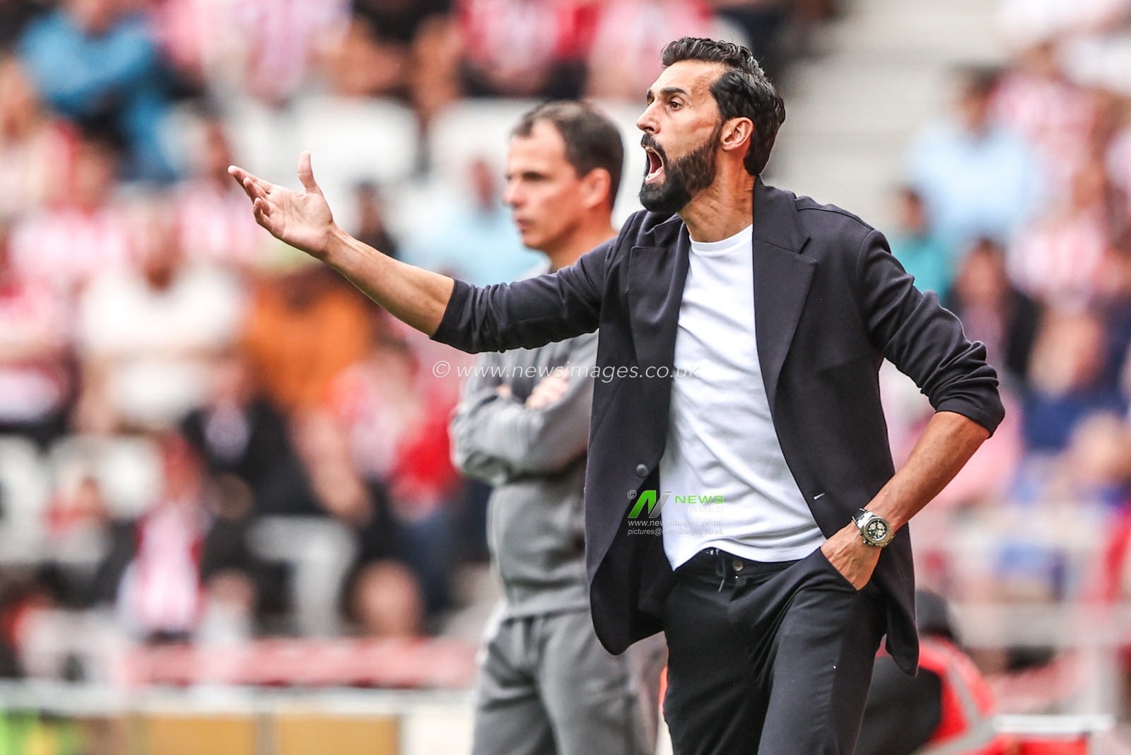 Alvaro Arbeloa manager of Fulham reacts during the Premier League match Sunderland vs Fulham at Stadium Of Light, Sunderland, United Kingdom on 30 August 2026

(Photo by Alfie Cosgrove/News Images)