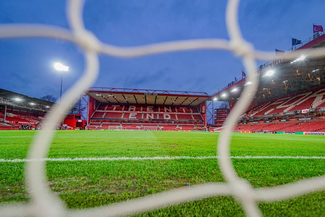 A general view of the pitch and stands during the UEFA Europa League 
Knockout Round Play-offs match Nottingham Forest vs Fenerbahce at City Ground, Nottingham, United Kingdom on 26 February 2026

(Photo by Maynard Manyowa/News Images)