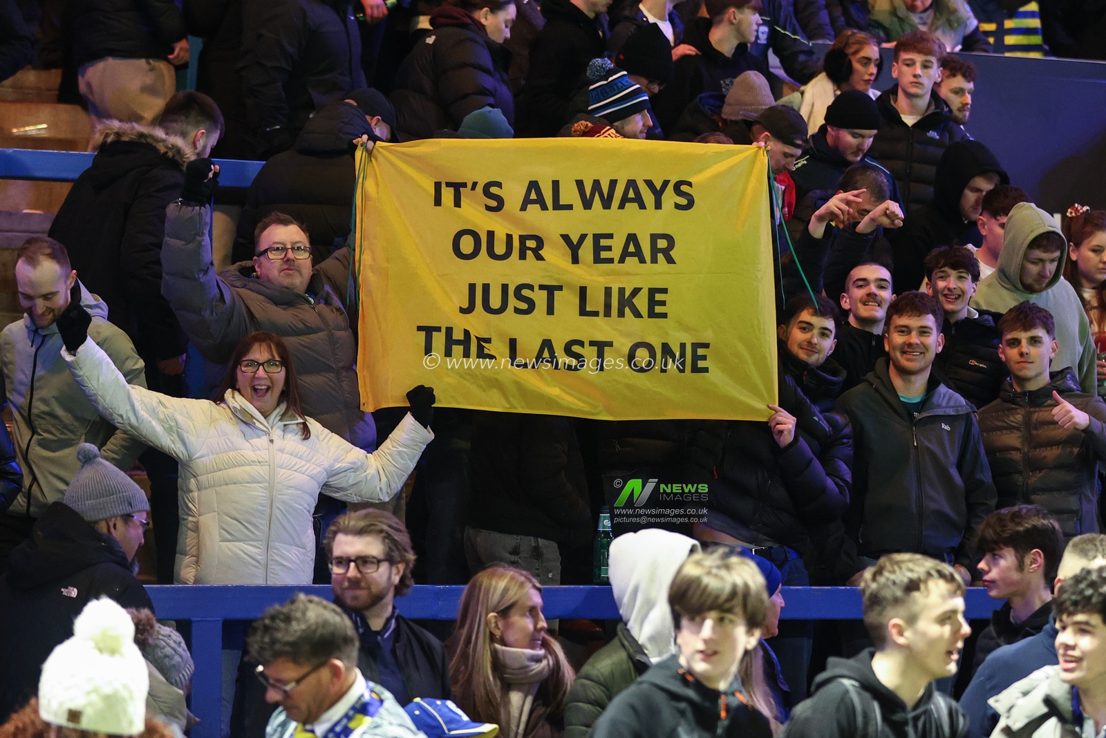 Warrington fans celebrate the win during the Betfred Super League Round 1 match Warrington Wolves vs St Helens at The Halliwell Jones Stadium, Warrington, United Kingdom on 13 February 2026

(Photo by Alfie Cosgrove/News Images)
