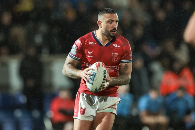 Elliot Minchella of Hull KR with the ball during the Betfred Super League Round 1 match York Knights vs Hull KR at LNER Community Stadium, Lincoln, United Kingdom on 12 February 2026

(Photo by Mark Cosgrove/News Images)