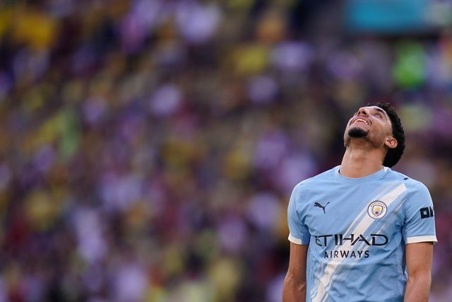Omar Marmoush of Manchester City looks to the sky after missed opportunity during the Emirates FA Cup Semi-Final match Manchester City vs Southampton at Wembley Stadium, London, United Kingdom on 25 April 2026

(Photo by Harvey Murphy/News Images)