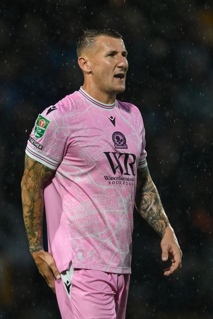 Kyle McFadzean of Blackburn Rovers during the Carabao Cup match Stockport County vs Blackburn Rovers at Edgeley Park Stadium, Stockport, United Kingdom, 13th August 2024

(Photo by Craig Thomas/News Images)