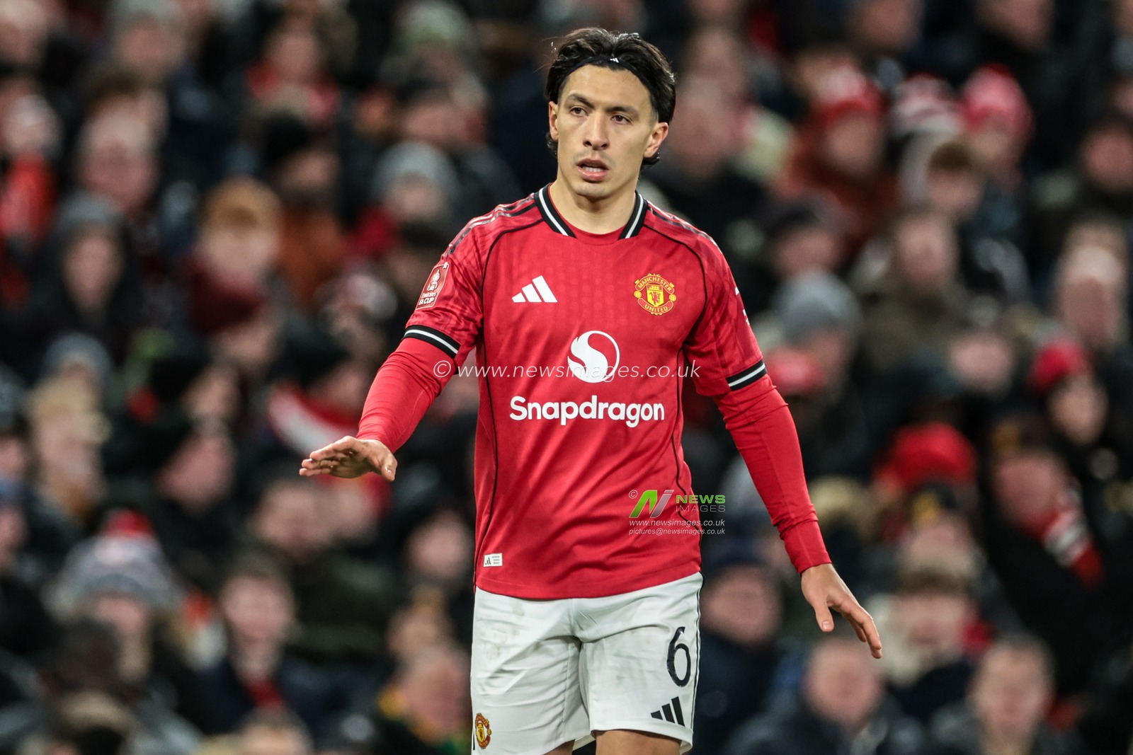 Lisandro Martinez of Manchester Untied during the Emirates FA Cup Third Round match Manchester United vs Brighton and Hove Albion at Old Trafford, Manchester, United Kingdom, 11th January 2026

(Photo by Mark Cosgrove/News Images)