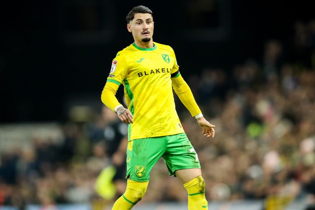 Borja Sainz of Norwich City reacts during the Sky Bet Championship match Norwich City vs Preston North End at Carrow Road, Norwich, United Kingdom, 11th February 2025

(Photo by Izzy Poles/News Images)