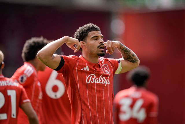 Morgan Gibbs-White of Nottingham Forest celebrates his goal to make it  2-1 during the Premier League match Nottingham Forest vs Burnley at City Ground, Nottingham, United Kingdom on 19 April 2026

(Photo by Maynard Manyowa/News Images)