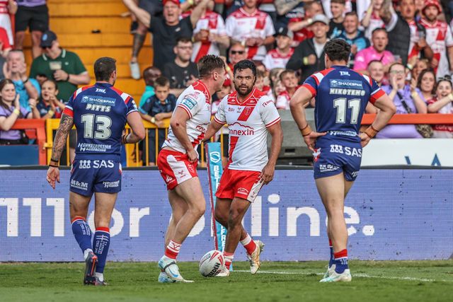 Tom Davies of Hull KR celebrates his try during the Betfred Super League round 16 match Hull KR vs Wakefield Trinity at Sewell Group Craven Park, Kingston upon Hull, United Kingdom, 27th June 2025

(Photo by Alfie Cosgrove/News Images)