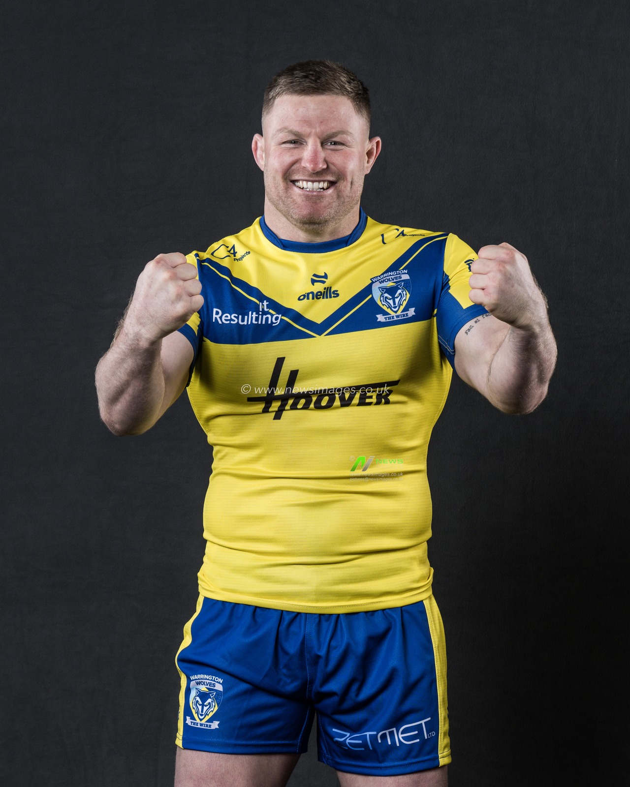 Luke Yates in the Home kit during the Warrington Wolves Team media day at Warrington wolves training centre, Warrington, United Kingdom, 16th January 2025

(Photo by Craig Thomas/News Images)