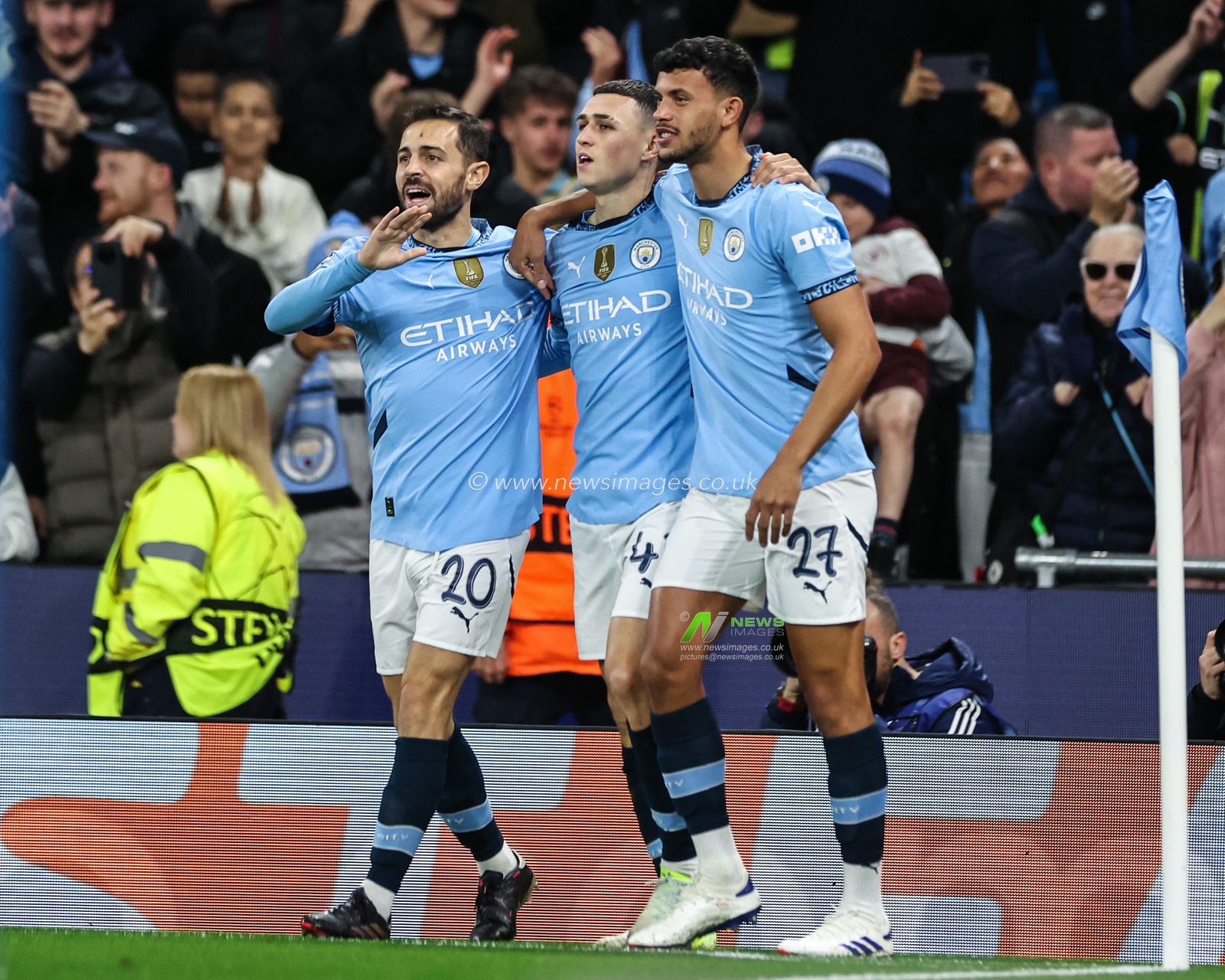 Phil Foden of Manchester City celebrates his goal to make it 1-0 during the UEFA Champions League, League Stage Manchester City v Sparta Prague at Etihad Stadium, Manchester, United Kingdom, 23rd October 2024

(Photo by Mark Cosgrove/News Images)