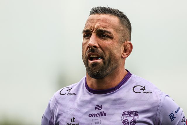 Paul Vaughan of Warrington Wolves during pre-game warm up during the Betfred Super League Round 11 match Wakefield Trinity vs Warrington Wolves at DIY Kitchens Stadium, Wakefield, United Kingdom, 18th May 2025

(Photo by Alfie Cosgrove/News Images)
