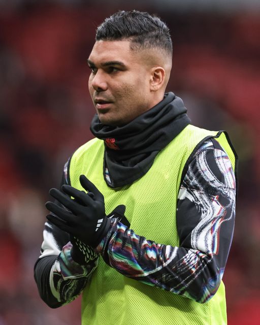 Casemiro of Manchester United in the pregame warmup session during the Premier League match Manchester United vs Fulham at Old Trafford, Manchester, United Kingdom, 1st February 2026

(Photo by Mark Cosgrove/News Images)