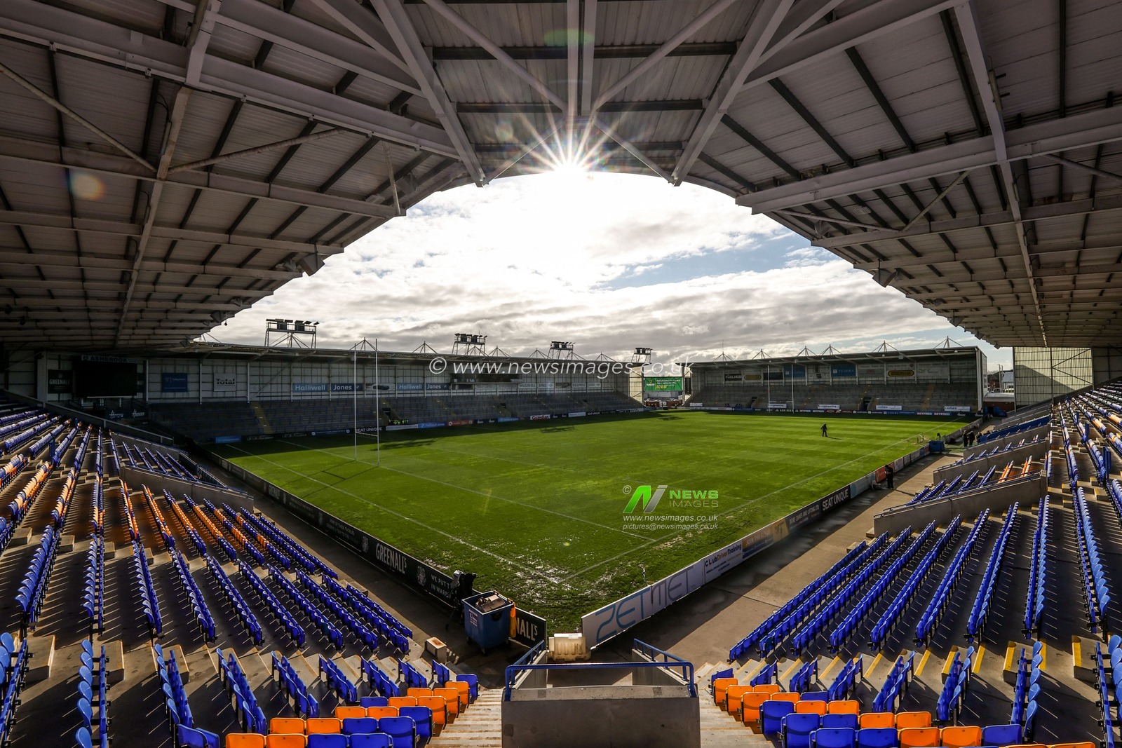 A general view of Halliwell Jones Stadium ahead of the Betfred Super League Round 3 match Warrington Wolves vs Wakefield Trinity at The Halliwell Jones Stadium, Warrington, United Kingdom on 28 February 2026

(Photo by Alfie Cosgrove/News Images)