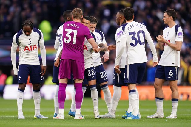 Tottenham players ahead of kick off during the Premier League match Tottenham Hotspur vs Leeds United at Tottenham Hotspur Stadium, London, United Kingdom on 11 May 2026

(Photo by Harvey Murphy/News Images)