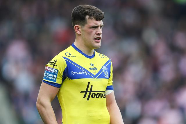 Josh Thewlis of Warrington Wolves during the Betfred Super League Round 8 match Leigh Leopards vs Warrington Wolves at Leigh Sports Village, Leigh, United Kingdom, 19th April 2025

(Photo by Gareth Evans/News Images)