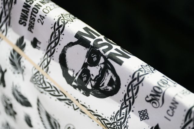 Snoop Dogg towels placed on every seta during the Sky Bet Championship match Swansea City vs Preston North End at Swansea.com Stadium, Swansea, United Kingdom on 24 February 2026

(Photo by Andrew Lewis/News Images)