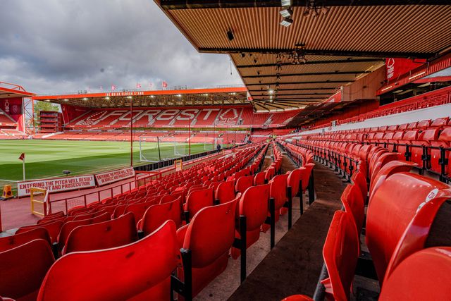 A general view of the pitch and stands during the Premier League match Nottingham Forest vs Aston Villa at City Ground, Nottingham, United Kingdom on 12 April 2026

(Photo by Maynard Manyowa/News Images)