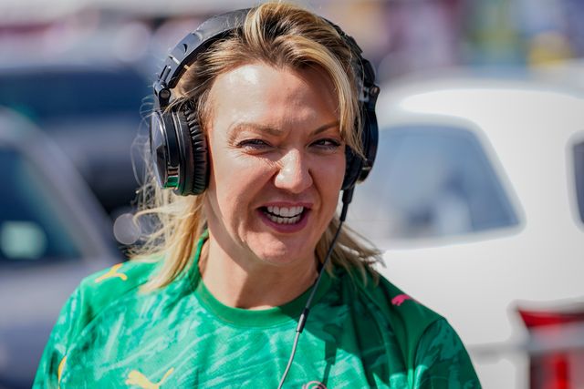 BBC Radio Derby presenter Becky Measures during the Sky Bet Championship match Derby County vs Sheffield United at Pride Park Stadium, Derby, United Kingdom on 02 May 2026

(Photo by Maynard Manyowa/News Images)