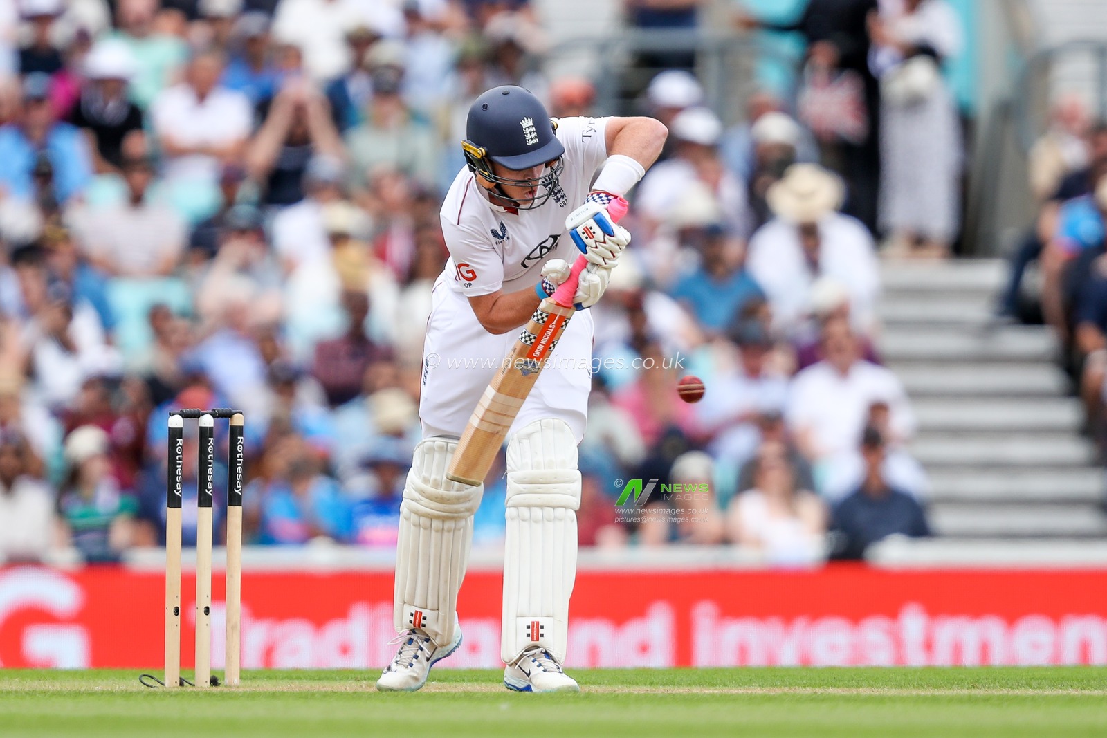 Ollie Pope of England bats during the 5th Rothesay Test Match day 4 England vs India at The Kia Oval, London, United Kingdom, 3rd August 2025

(Photo by Izzy Poles/News Images)