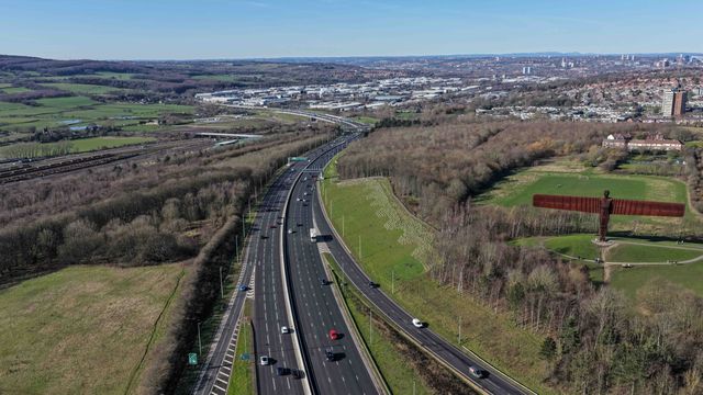 A sunny spring afternoon at The Angel of the North and the A1 at The Angel of the North, Gateshead, United Kingdom on 07 March 2026

(Photo by Mark Cosgrove/News Images)