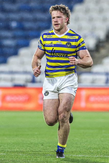 Luke Thomas of Warrington Wolves during the Betfred Super League round 10 match Huddersfield Giants vs Warrington Wolves at Accu Stadium, Huddersfield, United Kingdom on 02 May 2026

(Photo by Alfie Cosgrove/News Images)